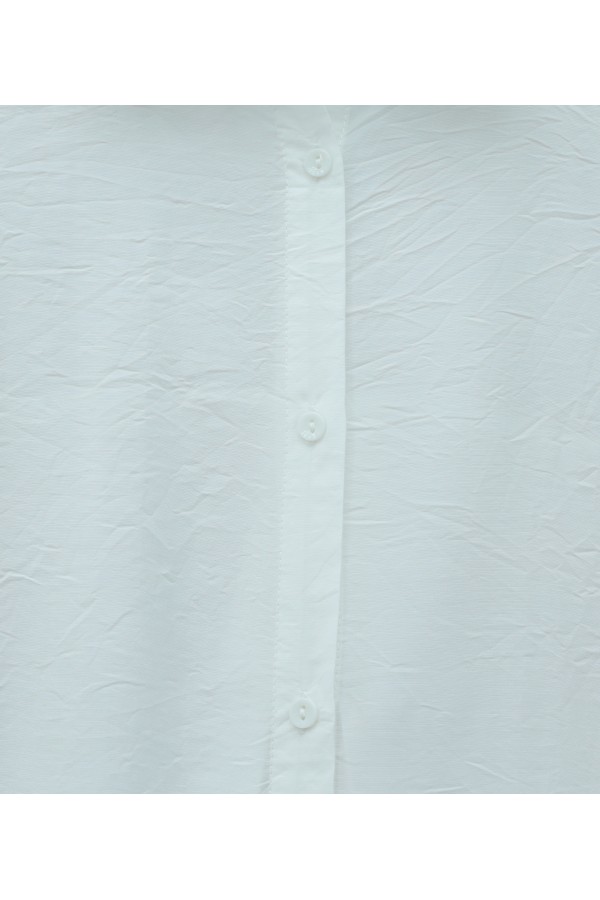 Long Back Buttoned Modal Shirt -White