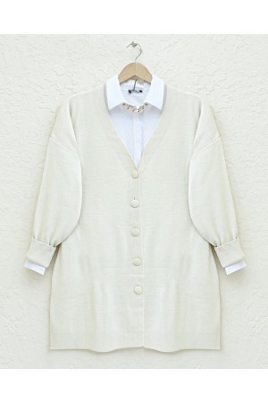 كارديجان شتوي تريكو محجبات بأزرار -حجر