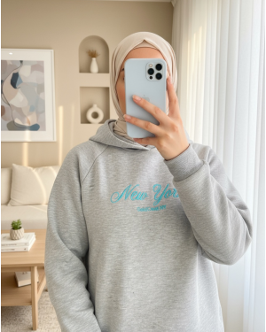 الجبهة مقنعين العرق المطرزة -اللون الرمادي