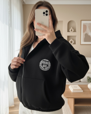 تنورة مرنة مقنعين عرق مكتوب -أسود