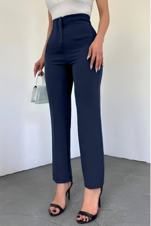 Cep Detaylı Yüksek Bel Pantolon -Laci
