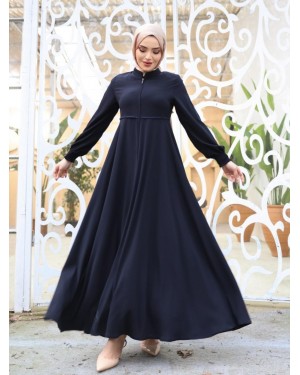 Beli Fistolu Omuzları Vatkalı Kolu Lastikli Ferace -Laci