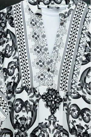 V Yaka Yarasa Kol Parçalı Viskon Elbise -Siyah