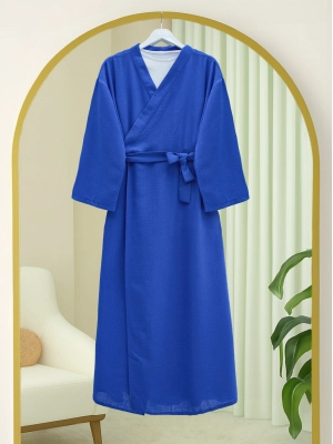 Önü Çift Bağlamalı Uzun Kap -Saks