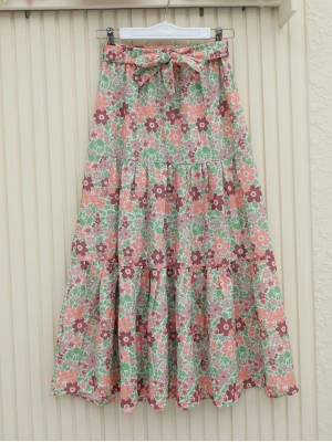 Çiçek Desenli Kemerli İkili Takım -Bordo